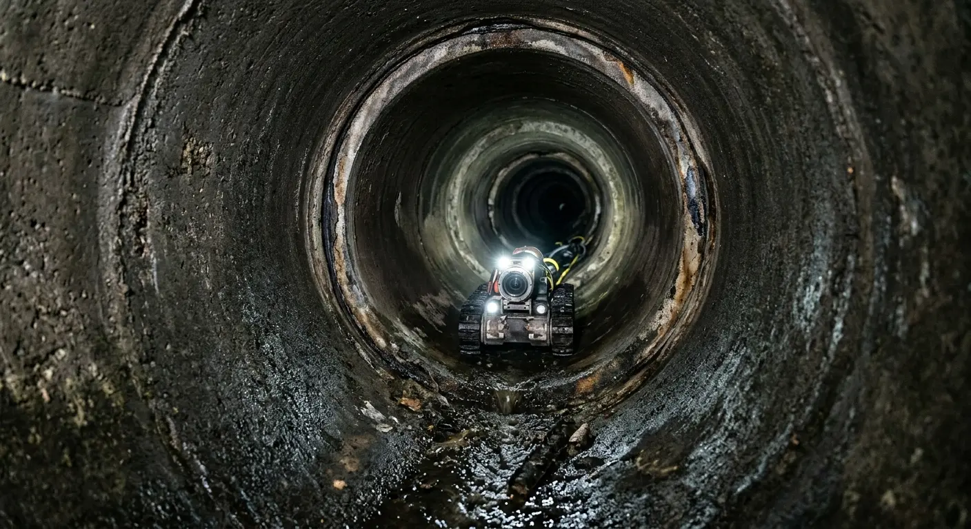 Robotic sewer camera inspecting pipe interior for Sewer Line Repair in Kathleen
